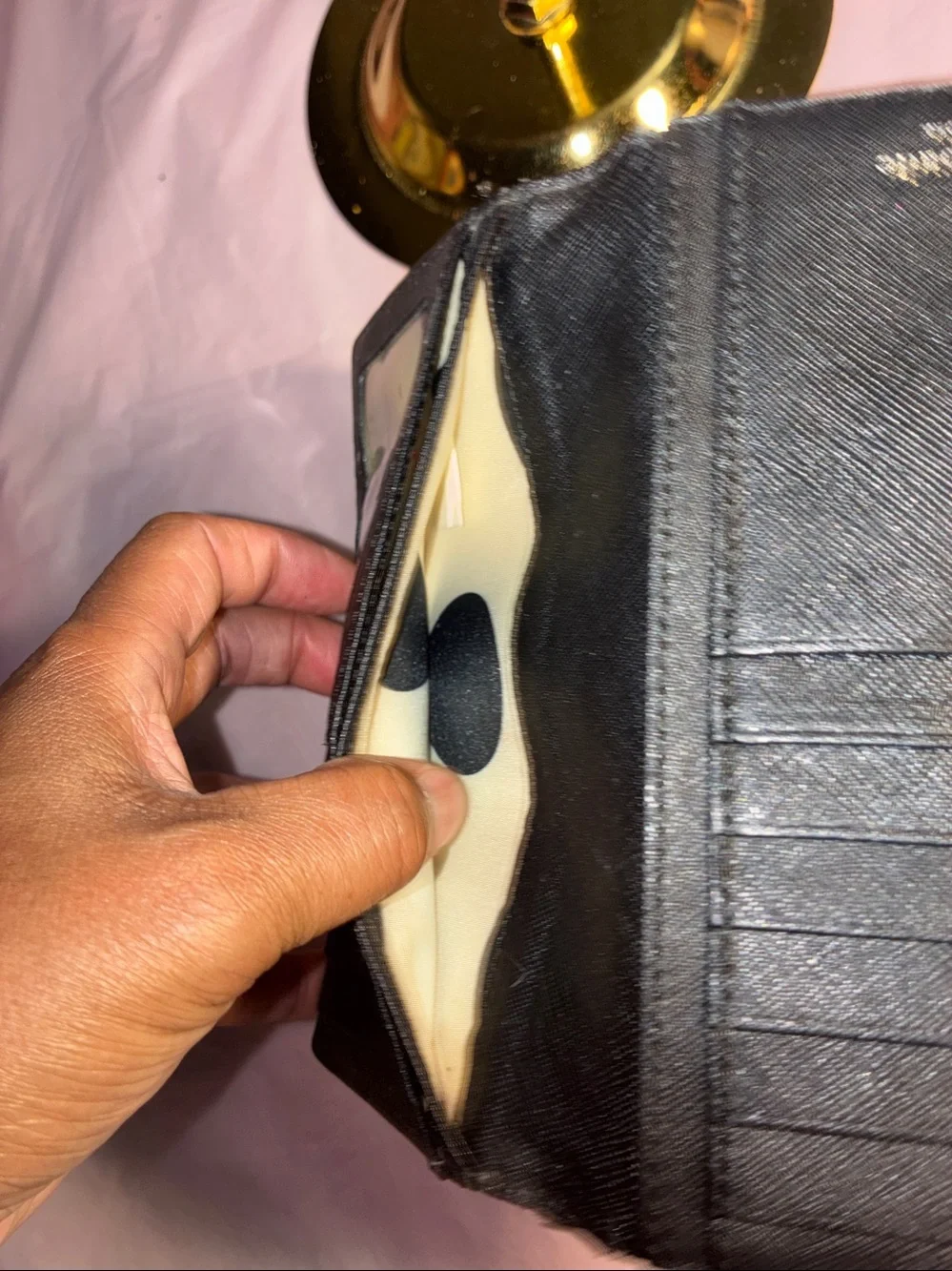 Kate Spade Black Saffiano Zip Around Wallet